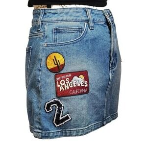 PacSun Denim Mini Skirt Patchwork 24 XS 90's Nostalgia Indie Sleeze California